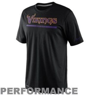 Nike Minnesota Vikings Dri FIT Legend Elite Font Performance T Shirt   Black