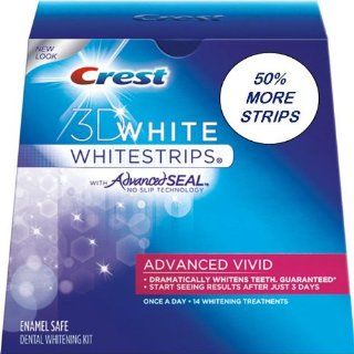 Crest 3D White Advanced Vivid Whitestrips, 50% More Strips 21 Pouches Containing Upper/Lower Strips (42 Total Strips): Health & Personal Care