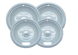 Range Kleen P10124XW Porcelain Universal Drip Pans Set Of 4 Containing 2 Units P101W, P102W, White: Home Improvement