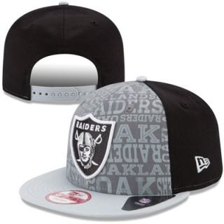 Mens New Era Black Oakland Raiders 2014 NFL Draft 9FIFTY Snapback Hat
