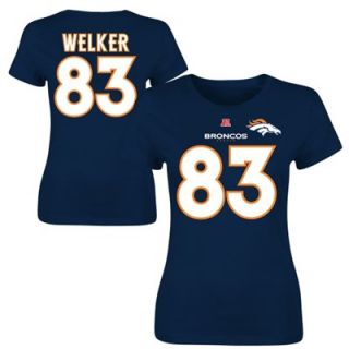 Wes Welker Denver Broncos Ladies Fair Catch T Shirt   Navy Blue