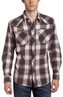 Affliction Men's Long Sleeve Button Down Shirt, Black/Red Plaid, Small at  Mens Clothing store