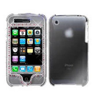 Hard Plastic Snap on Cover Fits Apple iPhone 3G 3GS Transparent Clear With With/Pink Diamond AT&T (does NOT fit Apple iPhone or iPhone 4/4S or iPhone 5/5S/5C) Cell Phones & Accessories
