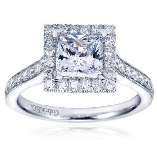 14K White Gold Contemporary Halo Engagement Ring   Does not Include The Center Diamond Jewelry