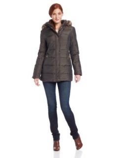 Anne Klein Women's Francis Down Coat, Black, Small at  Womens Clothing store