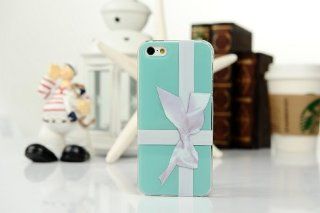 Fancy Blue Gift Box Bow Knot Design Hard Plastic Snap On Case for iPhone 5 Double Layer 3D Effect: Cell Phones & Accessories
