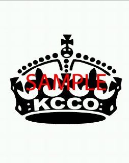White   KCCO   Large Crown   Keep Calm and Chive On Decal Laptops, Windows, Motorcycles, Cars, Truck, Etc: Everything Else