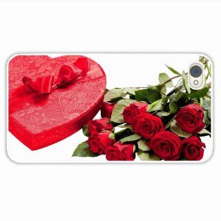 Make Apple Iphone 4 4S Holidays Valentines Day Gift Roses Love Bow Of Fashion Present White Cellphone Skin For Everyone: Cell Phones & Accessories