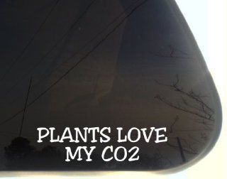 Plants love my CO2   8" x 2 1/2"   funny die cut vinyl decal / sticker for window, truck, car, laptop, etc: Automotive