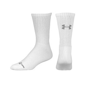 Under Armour Charged Cotton Crew 6PK Socks   Mens   Training   Accessories   White