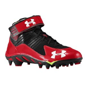 Under Armour Spine Fierce Mid MC   Mens   Football   Shoes   Black/Red