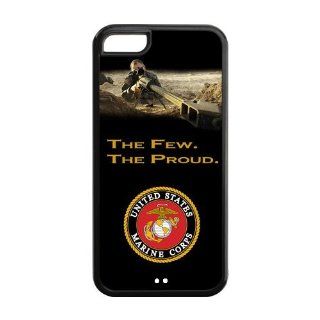 Personalized US Marine Corps Army The Few.The Proud With Shooter Iphone 5C Plastic And TPU Silicone Back Wearproof And Sleek Case Cover: Cell Phones & Accessories