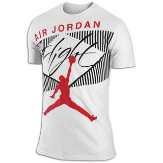 Jordan Classic Flight T Shirt   Mens   Basketball   Clothing   White/Challenge Red