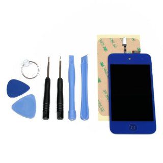 Interfuse Blue iPod Touch 4th Gen LCD Digitizer Glass Screen Assembly + Home Button, Tools & Adhesive: Cell Phones & Accessories