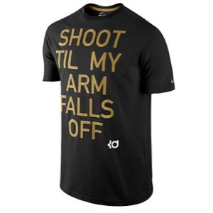 Nike KD Quote T Shirt   Mens   Basketball   Clothing   Black/Metallic Gold