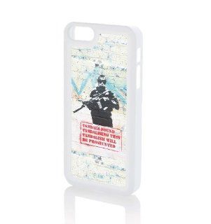 Banksy Vandals Found Vandalising IPhone 5 Case   White: Cell Phones & Accessories