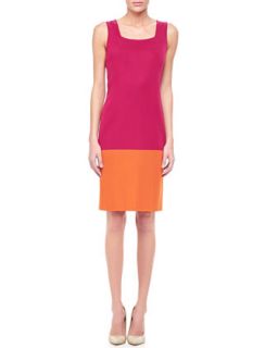 Womens Colorblock Sleeveless Dress   Misook   Saffron multi (X LARGE (14/16))