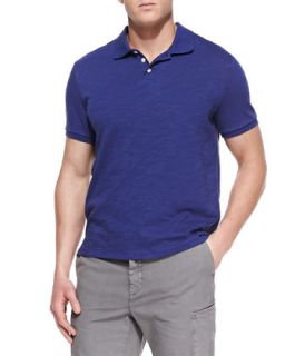 Mens Slub Jersey Polo Shirt, Blue   Vince   Blue (LARGE)