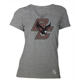 SOFFE Womens Boston College Eagles No Sweat V Neck Short Sleeve T Shirt   Size: