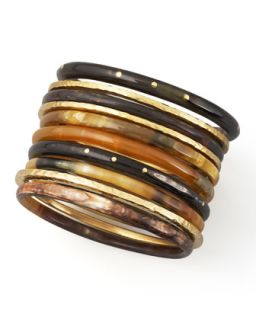 Bamba Bangle Set   Ashley Pittman   Brown