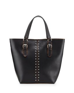 Day Studded Leather Tote Bag, Black   Charles Jourdan