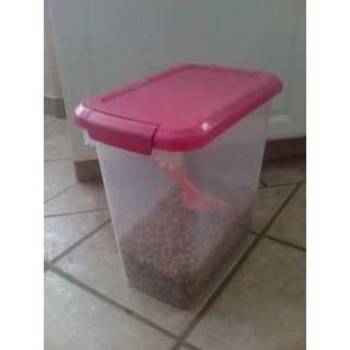 Richell Pet Food Keeper, 13 Quart, Clear with Blue Lid : Pet Supplies