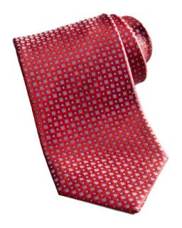 Mens Square Neat Silk Tie, Red   Brioni   Red