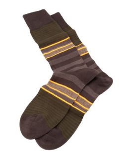 Twisted Stripe Mens Socks, Brown   Paul Smith   Brown