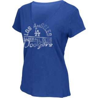 G III Womens Los Angeles Dodgers Slub V Neck Short Sleeve T Shirt   Size: