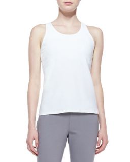 Womens Organic Cotton Yoga Tank   Eileen Fisher   White (M (10/12))