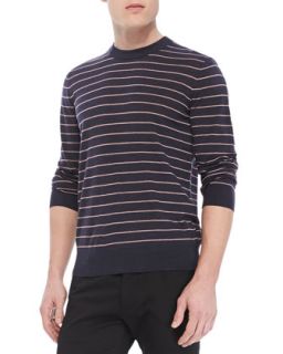 Mens Laine Sweater in New Sovereign Wool, Navy   Theory   Blue pattern (LARGE)