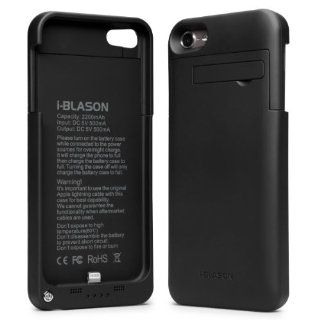 i Blason Rechargeable Battery Slider Case with Apple 8 Pin Lightning Charging Connectors for iPod touch 5S, Black : MP3 Players & Accessories