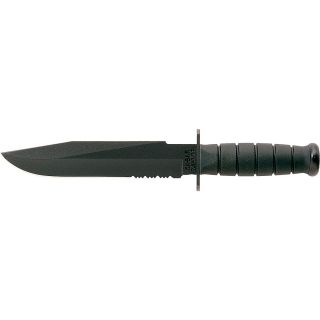 Ka Bar Fighting Serrated Black Knife w/ Kraton Handle (212710)