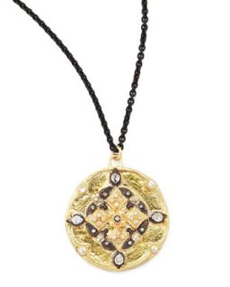 Midnight Gold Diamond Shield Pendant Necklace, 30L   Armenta   Gold