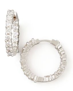 23mm White Gold Diamond Hoop Earrings, 1.97ct   Roberto Coin   White (23mm ,7ct