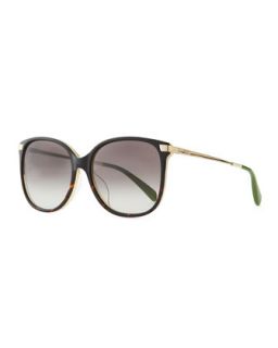 Oversized Tortoise Plastic/Metal Sunglasses, Brown/Gold   TOMS Eyewear  