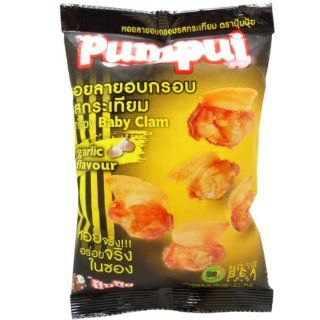 Pumpui Crispy Baby Clam Snack Garlic Flavour Net Wt 30g (1.0 Oz.) X 4 Bags : Snack Food : Grocery & Gourmet Food