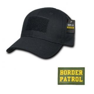 RAPDOM Tactical Constructed Ball Operator Cap Black Caps with Free Patch (Black, Border Patrol Patch): Clothing