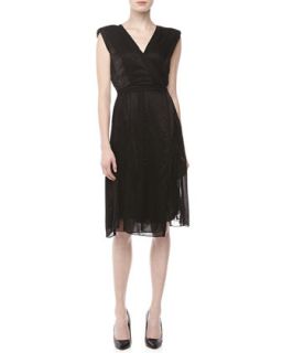 Womens Sleeveless Layered Dress, Black   Donna Karan   Black (2)