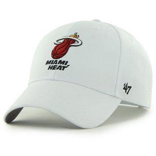 47 BRAND Mens Miami Heat White MVP Wool Adjustable Cap   Size: Adjustable,