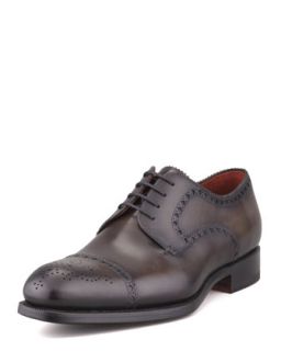 Mens Perforated Cap Toe Oxford, Gray   Magnanni for Neiman Marcus   Gray (8)