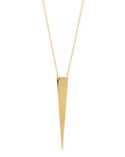 Ofira Solid Triangle Necklace with Single Diamond   Jennifer Zeuner   Gold