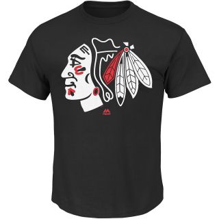 MAJESTIC ATHLETIC Youth Chicago Blackhawks Reflective Logo Short=Sleeve T Shirt