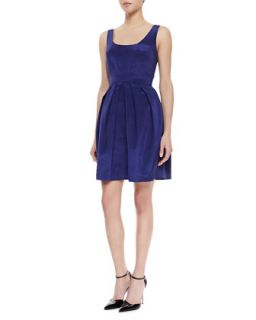 Womens Sleeveless Pleated Skirt Dress, Ink Blue   Shoshanna   Ink (2)