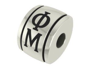 Phi Mu Barrel Sorority Bead Fits Most Pandora Style Bracelets Including Pandora, Chamilia, Biagi, Zable, Troll and More. High Quality Bead in Stock for Immediate Shipping: Jewelry