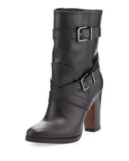 Roslin Buckled Leather Boot, Black   Pour la Victoire   Black (40.0B/10.0B)