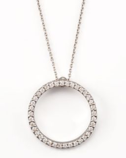 Pave Circle Necklace   Roberto Coin   White gold