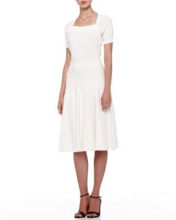 Womens Jersey Fit and Flare Skirt   Donna Karan   Ivory (MEDIUM)