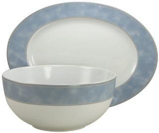 Create a Table by French Home European 2 Piece Fine Porcelain Completer/Serving Set, Avado Floral Decor: Kitchen & Dining