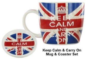 Keep Calm & Carry On Mug & Coaster Set: Sports & Outdoors